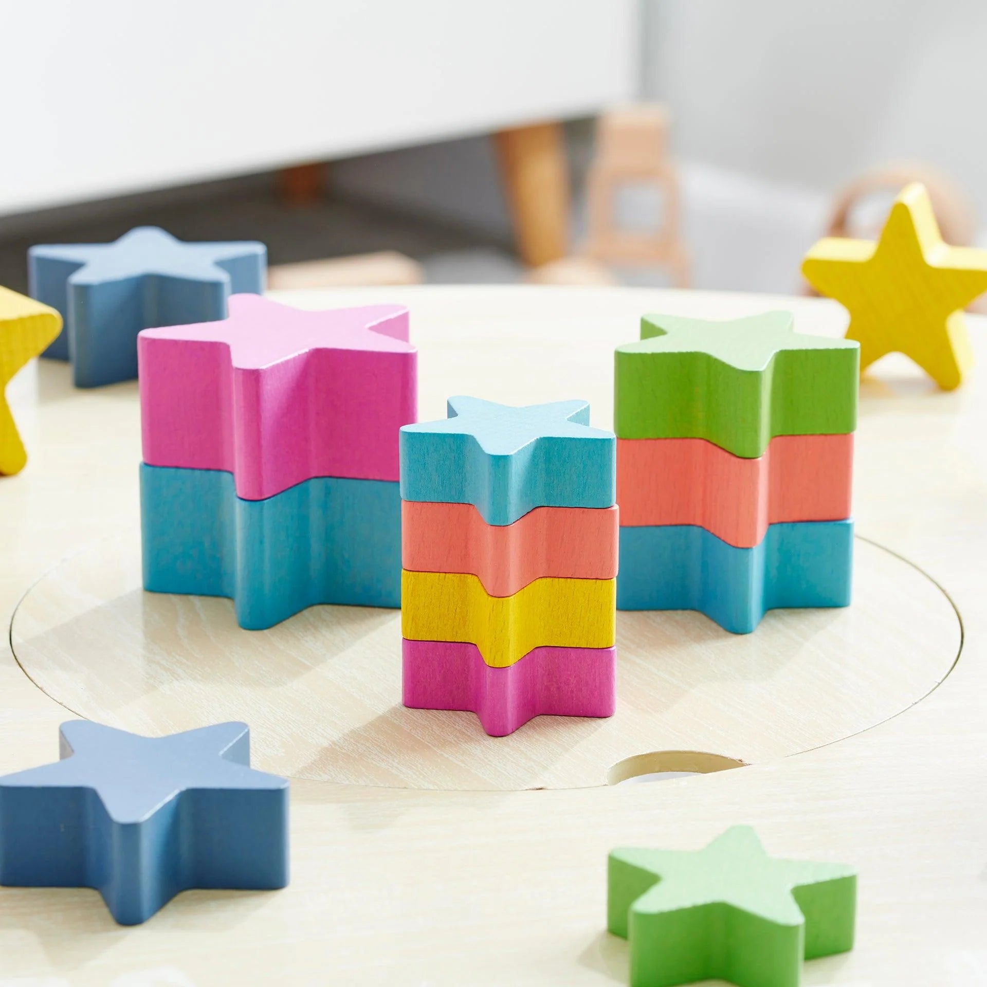 Rainbow Wooden Stars